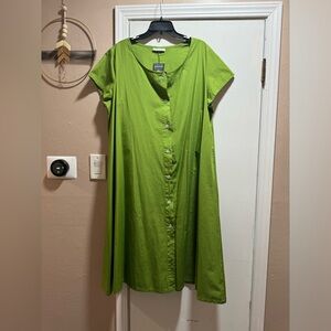 NWT Bryn Walker Winsor Button-Front Dress In Green Size L